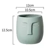 Volto umano Buddha Vaso Pianta verde Nero Succulente Zen Giallo Vaso da fiori in ceramica Decorazione per la casa