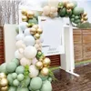 Födelsedag dekoration Avokado Gröna Ballonger Garland Arch Kit Retro Chorme Gold Latex Globos Valentine Bröllop Julparty Decor