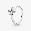 Feiner Schmuck, authentischer Ring aus 925er-Sterlingsilber, passend für Pandora-Charm, vierblättrige Blume, Verlobungsring, DIY-Ehering