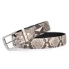 Belts Luxury Authentic Genuine Snakeskin Stainless Steel Silver Pin Buckle Men Belt Exotic Real True Python Leather Male Waists St175M