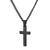 Délicat Hommes En Acier Inoxydable Croix Pendentif Colliers Hommes Lettre Gravée Avec Un Seul Coeur Religion Foi Crucifix Charme Chaîne En Titane Pour Cadeau