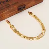 Mens 24 K Solid Gold GF 10mm Italian Figaro Link Chain Bracelet 8 7 Inches Jewelry Bangle21713718202