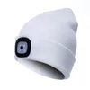 Style LED Lighting Knitted Hat 3 Gear Adjustment Button Battery Headlight Autumn And Winter Night Fishing Outdoor Cycling Caps & Masks