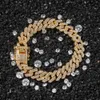 THE BLING KING 12mm Bling S-Link Miami Cuban Bracelets Gold Color Full Iced Rhinestones Hiphop Mens Bracelet Fashion Jewelry H0903280s