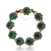 Madrry Luxo de alta qualidade Moda verde vintage brasas bonitas Pulseiras de colarinho femininas Bracelets de Natal Bijoux Vaz Bangle
