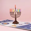 15*15 Square Happy Hanukkah Cards 3d stereoscopische chanoeka wensnootkaart joods festival van licht cadeau vouwbaar papiernoten feest ornament 2021 l805vt