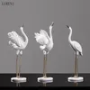 Chinese Zen Crane Fan Creative Living Entrance TV Cabinet Model Room Home Soft Decoration 210414