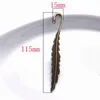 Bookmark Tibetan Silver/Bronze Tone Leaf Feather Charms Pendants For DIY Necklace Earrings Jewelry Findings Making