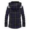 Giacche da uomo Warm Fleece Cotton Plaid Con cappuccio Giacca invernale da uomo Felpe con cappuccio Camicia e cappotti Camicie Chaquetas Hombre MY234