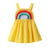 Nieuwe mode zomerjurk casual vakantie regenboog patroon jurk Q0716