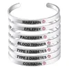 Chic Red Alert Women EPILEPSY DIABETES SOS Open Bangles Trendy Slim Stainless Steel Bangle Jewelry Inte22