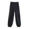 Women Summer Fashion Solid Puffy Pants ZA Elastic waist Loose Casual Female Sweet Street Trousers Clothing 210513