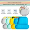 Baby Silikonplatta Grävmaskin Gullig glidplatta för småbarn Självmatande BLW-porslin BPA Gratis G1210