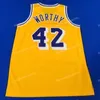 Custom Retro Worthy #42 #52 College North Carolina Basketball Jersey's Men's Ed White Blue Yellow Purple Qualsiasi nome Nome Numero S-4xl gilet