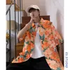 브랜드 셔츠 남성 커플의 하와이 꽃 짧은 소매 코트 패션 한국어 여름 쿼터 소매 하라주쿠 셔츠 남성 2021 P0812