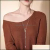 Pendant Necklaces & Pendants Jewelry Sier Plated S925 Necklace Female Clover Synthetic Pearl Sweater Chain Long Autumn And Winter Aessories