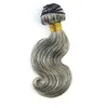 Short gray body wave human hair weaving bundles silver grey hair extension salt and pepper natural highlights weft 120g/pack 10inch hot