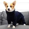 Polar Köpek Hoodies Giysileri Kış Sıcak Katı Köpek Uzun Boyun Yaka Coat Ayarlanabilir Dört Bacaklı Kazak Pet Köpek Tulum Ceket 211007