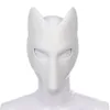 Vit Japan Anime Fox Kitsune Mask Cosplay Festrekvisita Maskeraddräkttillbehör Pub Klubbkläder Halloweenmasker