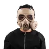 Outdoor Sport Helm Doppel Filter Gas Maske CS Taktische Armee Schweiß Gesichtsschutz Mit Lüfter Schützen Radfahren Helme