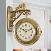 Väggklockor Enkel Creative Clock Nordic Gift Living Room Flip Classic Double Sided Modern Reloj de Pared Home Decor df50wc