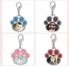 Personalizado DIY Cat Cats Chaveiro Favor Multi-colorido Sublimação Dog Pegadas Nuvens Forma Chave Pingente Mini Charme Charm Festival Presente