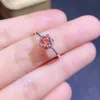 Anillos de racimo Anillo de turmalina roja real natural por joyería 0.45ct Piedra preciosa 925 Plata esterlina Q208218