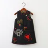 Girls Dress European and American Style Embroidery Flower Vest Dress Spring Autumn Toddler Baby Girls Clothing