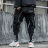 Fitas multi bolsos cargas de carga harajuku casual trilha trouser streetwear Techwear calças corredores cyberpunk homens roupas 211201