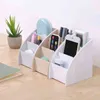 Boîte de télécommande à 3 grilles, étui de rangement de bureau pour cosmétiques, support de papeterie pour la maison et le bureau, organisateur de téléphone