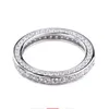 2021 Eternity 3 rangées Lab diamant cz bague en argent Sterling 925 bagues de fiançailles de mariage pour les femmes mariée Fine fête bijoux cadeau