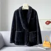 Peles feminino feminino Faux High Quality Casaco de lã genuíno vintage elegante feminino mulheres casacos e jaquetas inverno 2022 casaco