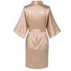 Satin Soie Robes Plus La Taille De Mariage Peignoir Mariée Demoiselle D'honneur Robe Robe Femmes Vêtements De Nuit Demoiselle D'honneur Or Rose 210831