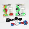 Kit de nectar en silicone pour fumer avec 14 mm Ti Nail Tip Pipe Verre Bong Dab Rigs