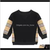 Sweatshirts Sweatshirts Vêtements bébé Maternité Drop Livraison 2021 Garçons Filles Dessin animé Coton Coton Pulls Enfants Lattice Boy girl manches longues t shi