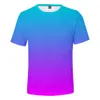 Neon t-shirt الرجال / المرأة الصيف الأخضر تي شيرت الصبي / فتاة بلون القمم rainbow الشارع الشهير تي ملون 3d المطبوعة الاطفال 210714