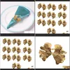 Table Decoration Aessories Kitchen, Dining Bar Home & Garden10Pcs/Lot Vintage Ginkgo Leaf Napkin Buckle Ring Forest Series Wedding Rings Drop