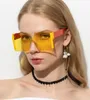 Büyük boy kare güneş gözlüğü kadın marka tasarımcısı moda rimless dikdörtgen kadın güneş gözlükleri sürüş oculos de sol sol hızlı gemi