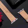 G färgmönster läderrem för Apple Watch Band Series 6 5 4 3 2 40 mm 44 mm 38 mm 42 mm armband för iWatch-bälte