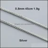 Necklaces & Pendants Jewelrysterling Sier Rope Chain Thai Long 45 50 54 58 Cm Wide 1.0 1.3 1.5 Mm Necklace Fashion All-Match Aessories Chain