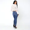 Mode Zomer Boho Mini Blouse Lange Puff Sleeve Crop Tops Sexy Perspectief O-hals Witte Kant Blouses Dames Casual Shirts