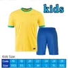 Homem Kids Kit 2021 2022 Coutinho Firmino Jesus Brasil Camisas de Futebol 21 22 Paqueta Neres Marcelo G.Jesus P.Coutinho Casemiro Camisa de Futebol Uniforme Camisa Feminina