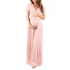 2021 new Women Pregnancy Fashion elegant V-neck Short Sleeve Dress Maternity maternity dresses for photo shoot pregnant clothes Q0713