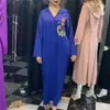 Etnisk kläder Floralklänning Broderi Muslimska Abaya 2022 vår sommarmode huva långa ärmar eleganta kaftan riked maxi klänningar