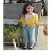 Wiosna Koreański Styl Nastolatki Dziewczyny Otwarte Stitch Peter Pan Collar Kwiatowy Znosić dzieci Sweet sweter E600 210610