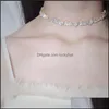 Hängande hängsmycken juvelryrec cz choker halsband kubik zirkonia didmond kedja kristall halsband för kvinnor flicka uttalande smycken bröllop par