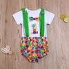 0-18m Sommarbarn Born Baby Boy 1st Birthday Clothes Set Bow Tie Gentleman Suit One Letter Romper Total Outfits 210515