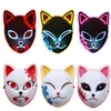 Party Maski Demon Slayer Tanjirou Mask Sabito Mascarilla Anime Makomo Cosplay Makes Halloween Costume Mascaras Led234z