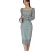 Robe Femme Women Sexy Elegant OL Lace Dress Office Lady Evening Party Slim Bodycon Sheath Pencil Dresses Work Vestidos XXL Casual