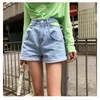 Летние Harajuku старинные джинсовые шорты женщины корейский высокий талию вылапыт уличные джинсы женские 9740 210521